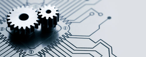 Gears on a circuit board